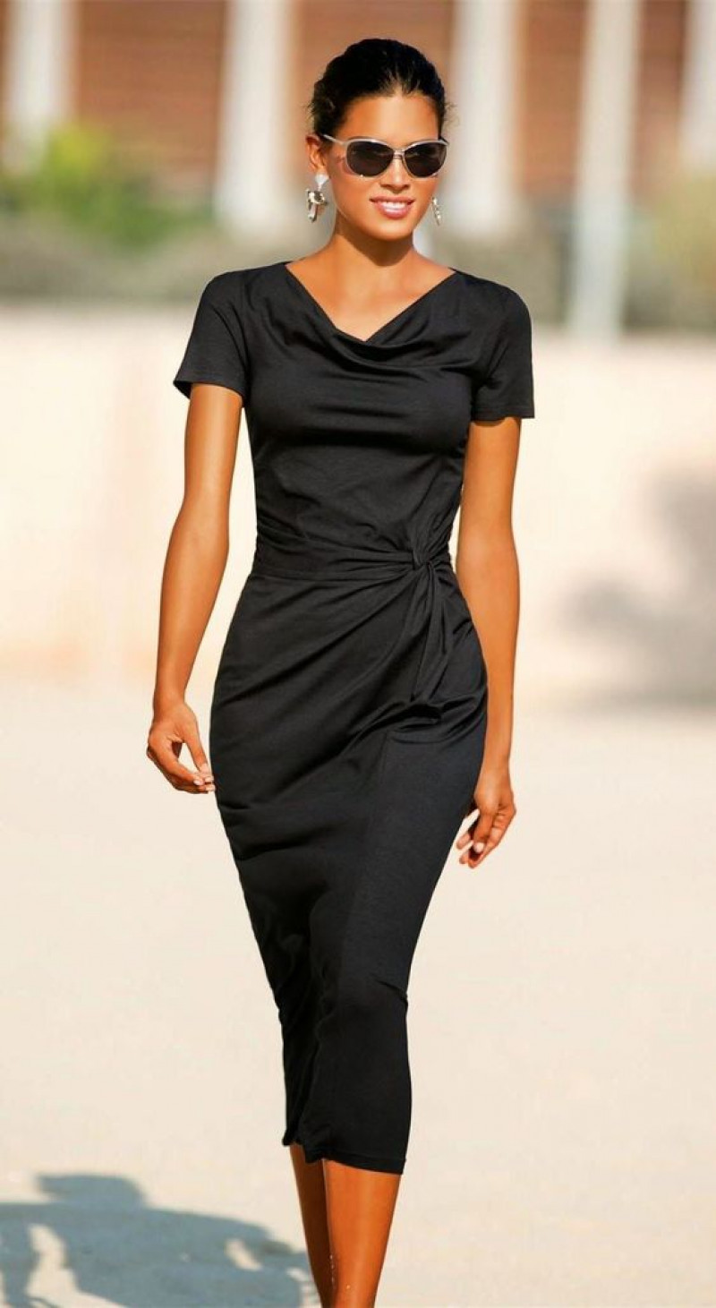 Black Sport Midi Sheath Dress, Dress Ideas For Funeral