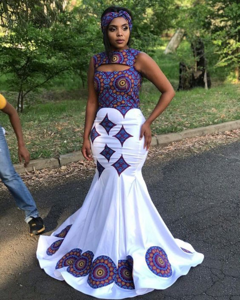 White Wedding Maxi Dress, Kitenge Dresses